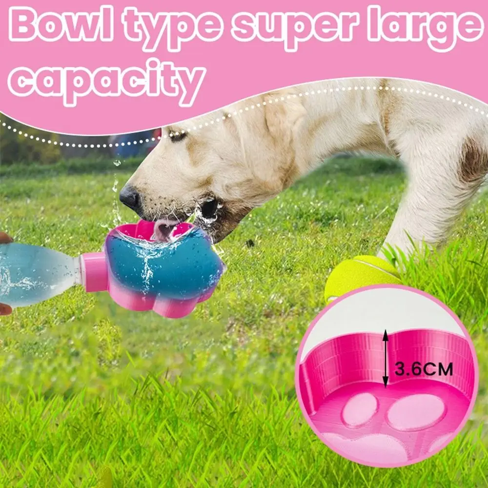 

Plastic Paw Shaped Dog Drinking Bowl Large Capacity Leakproof Travel Dog Water Bowl Connect with Bottle with Hanging Hoop