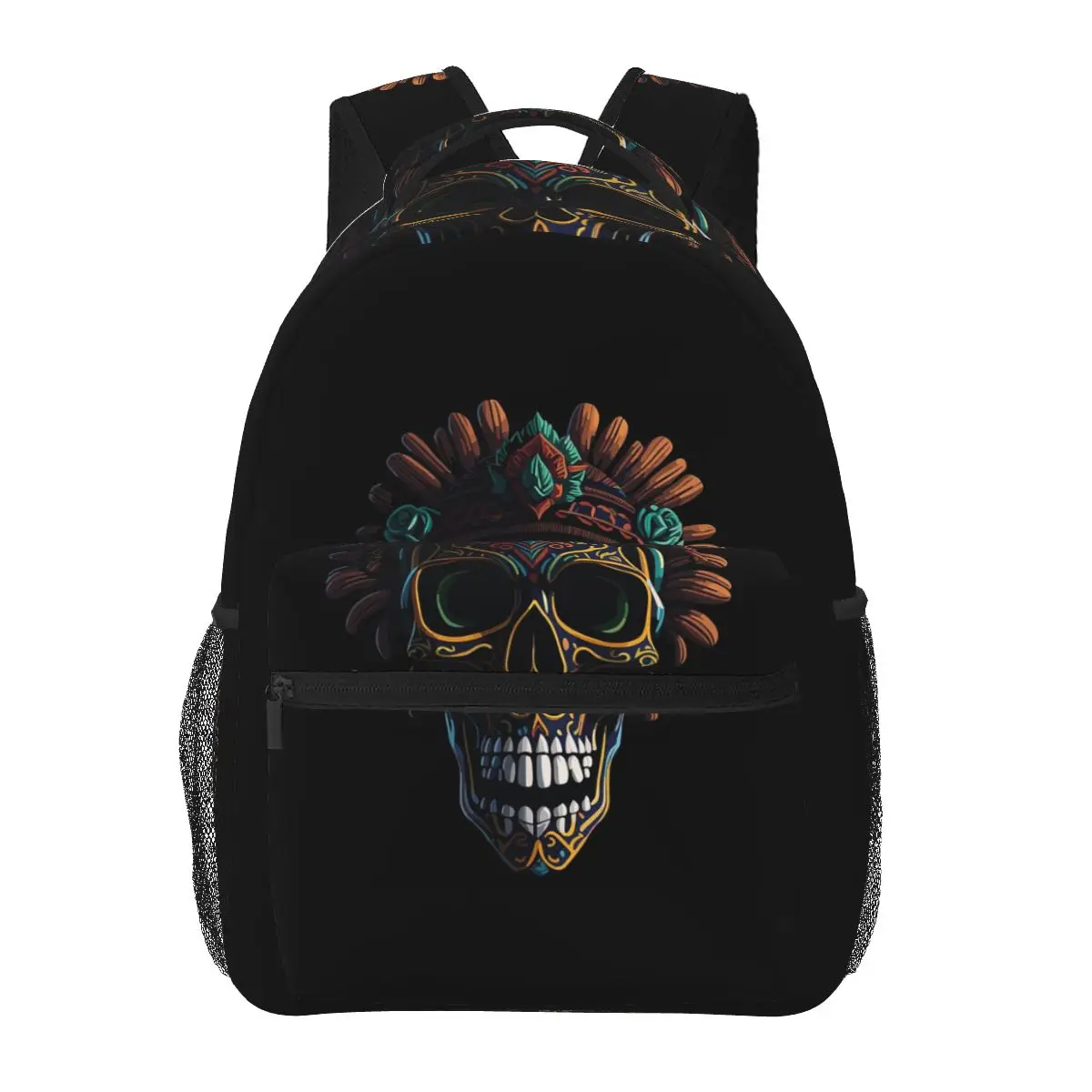 

Aztec Skull Mayan Skull Backpacks Boys Girls Bookbag Students School Bags Cartoon Kids Rucksack Shoulder Bag Large Capacity