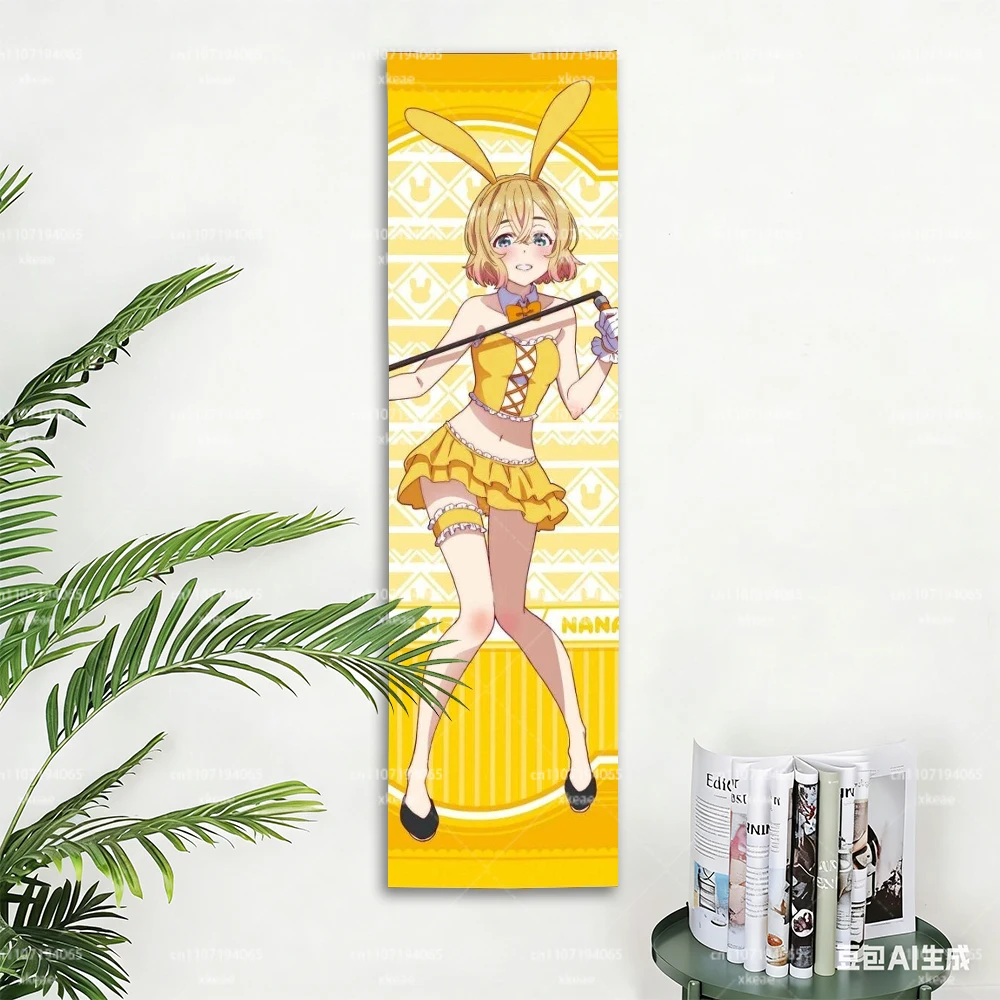 Rent-A-Girlfriend Nanami Mami Bunny Girl Tapestry, Anime Vertical Wall Hanging, Manga Fan Gift