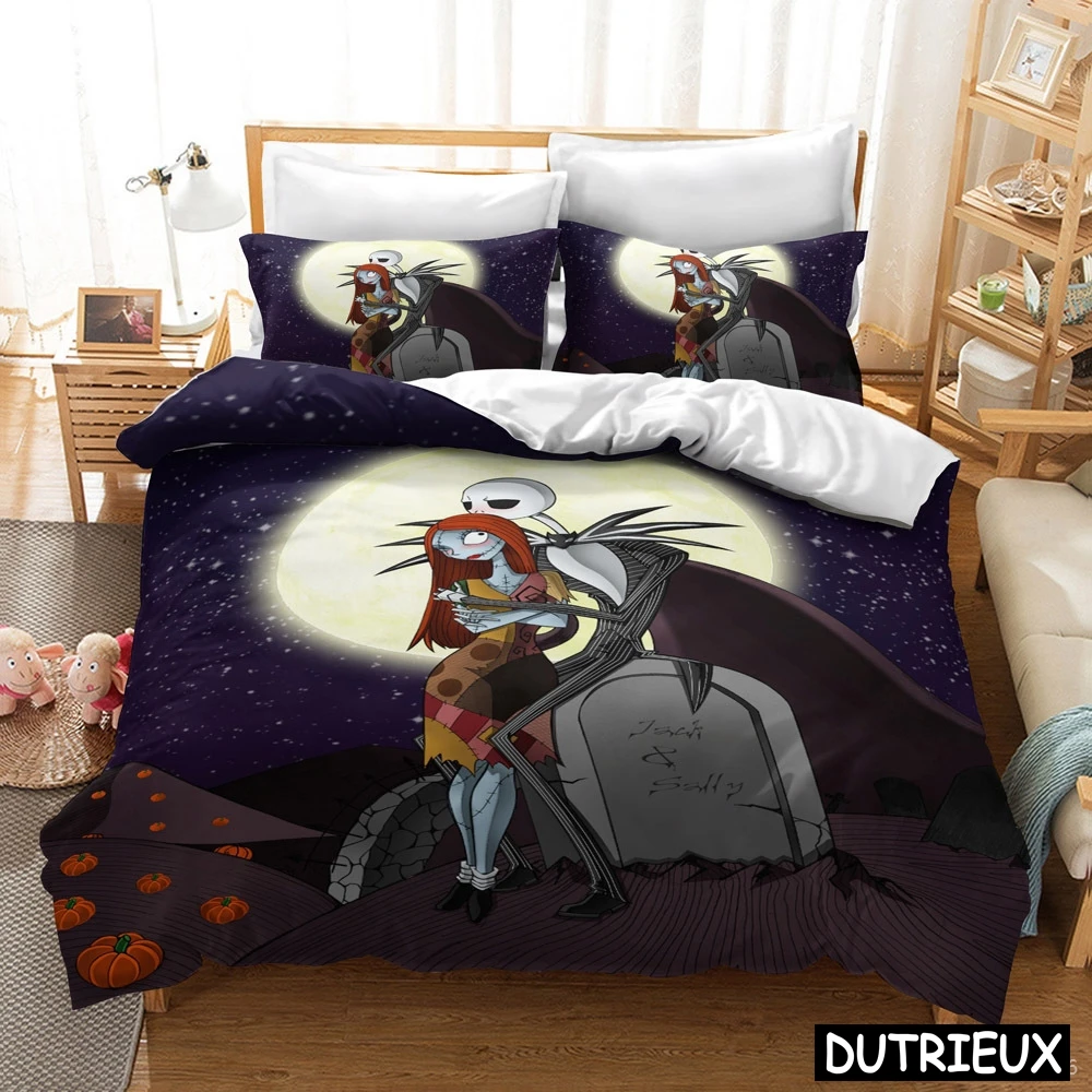 

The Nightmare Before Christmas Duvet Cover Set 3D Cartoon Printed Bedding Set Queen King Size Comforter Cover Pillowcase Set