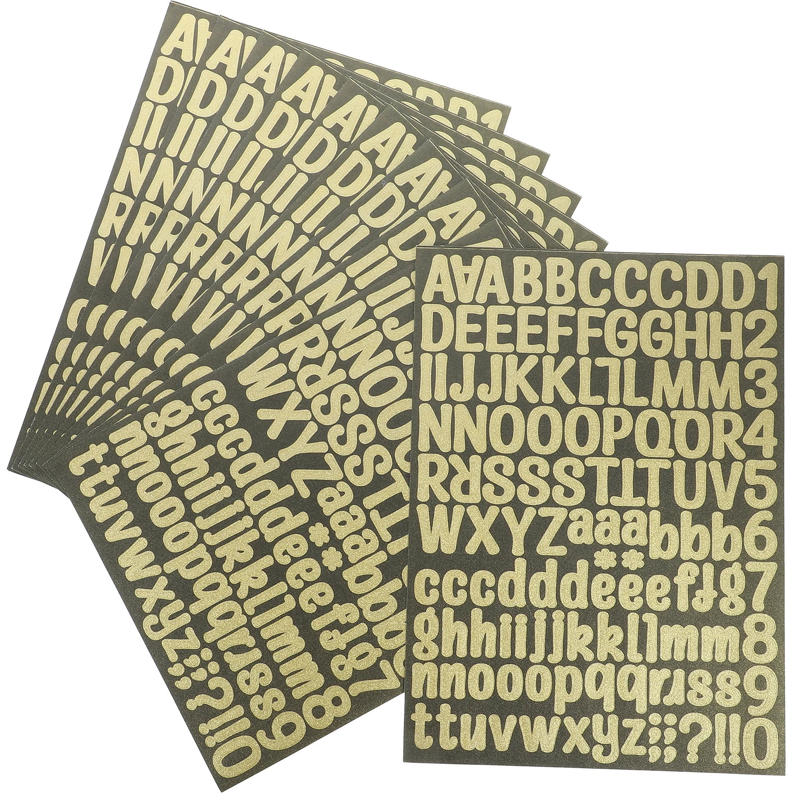 

10 Sheets Glitter Letter Stickers Powder Alphabet Stickers Small Letters for Scrapbook Number Crafts DIY Decorative