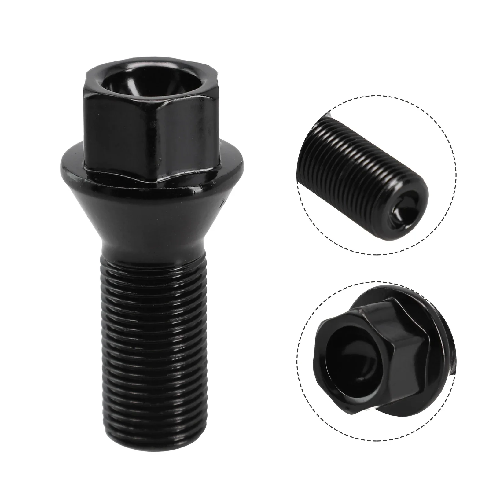 1pcs Wheel Lug Bolt 36136890324 For BMW Wheel Nut Stud Bolt M14 X 1.25 Black F25 X3 E70 E70N / E71 / F20 / F21 / F22 / F45