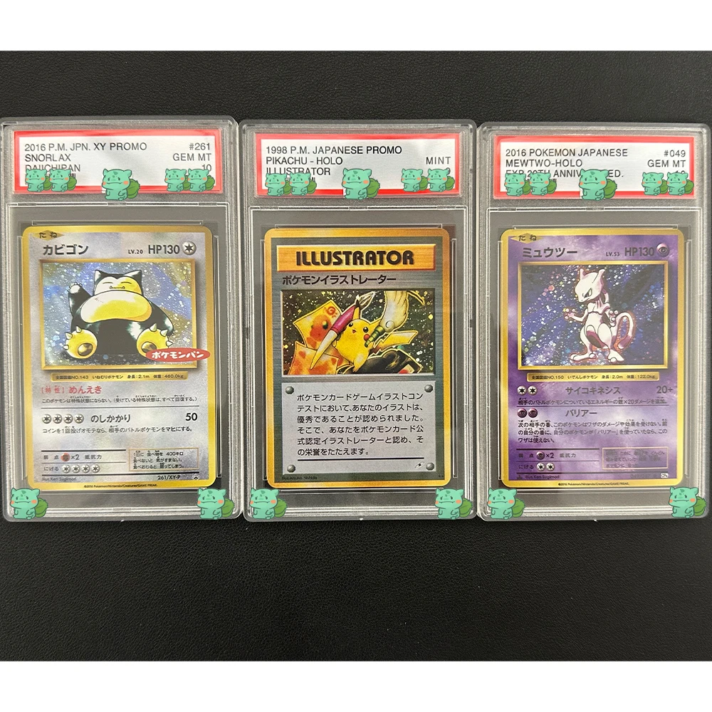 Anime PTCG Graded Collection Cards P.M. PROMO ILLUSTRATOR MEWTWO-HOLO SNORLAX GEM MT10 Card Holographic Label Child Gifts