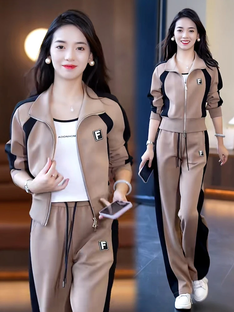 

Женская осенне-зимняя новая высококачественная стильная возрастная толстовка, кардиган, повседневная спортивная одежда, комплект из двух предметов