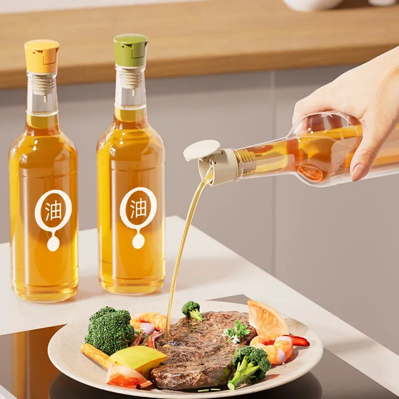 Multi-Functional Seasoning  with Silicone Plug, Non-Drip Automatic Spout for Oil, Vinegar, Soy Sauce, Wine, Kitchen Tool