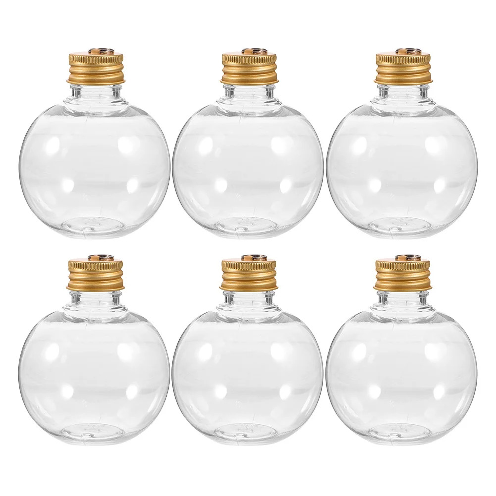 

6pcs Clear Fillable Ornament Balls 150Ml Reusable Plastic Drink Containers Diy Christmas Wedding Party Decorations Holiday Drink