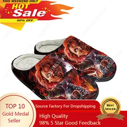 Horror Movie Childs Play Chucky Home Cotton Slippers Men Women Plush Bedroom Casual Keep Warm Shoes Thermal Slipper Custom Shoe