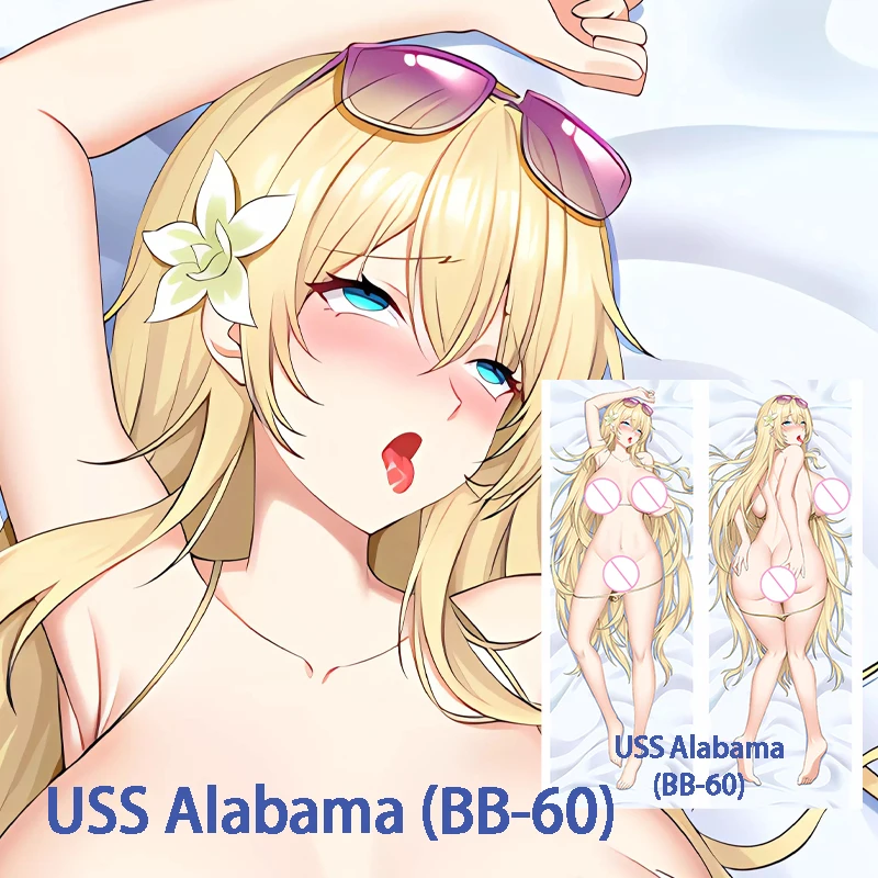 Dakimakura kindred  Pillow Case USS Alabama (BB-60) Warship Girls  Cover Halloween Christmas Decoration