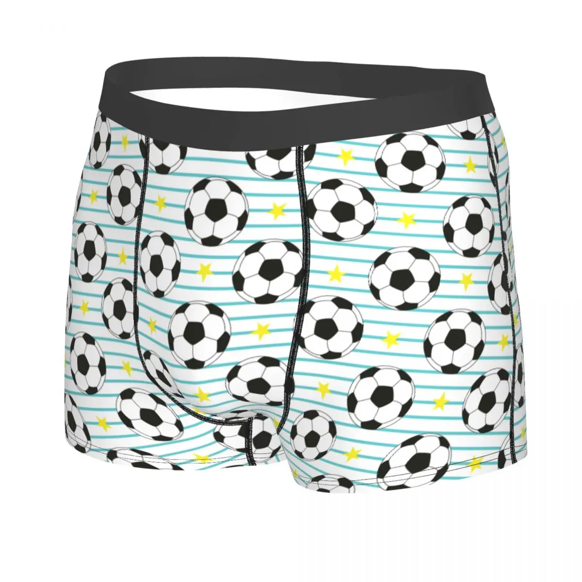 Custom Novelty Soccer Balls Lover Football Pattern Boxers Shorts Panties Male Underpants Stretch Sports Gift Briefs Underwear