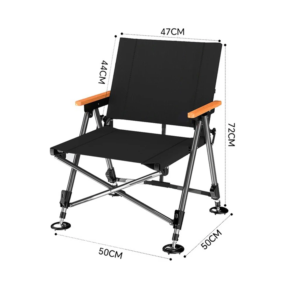 Custom Folding Camping Chair With 3-Position Adjustable Backrest Portable Picnic Fishing Lounger Classic Camping Chair