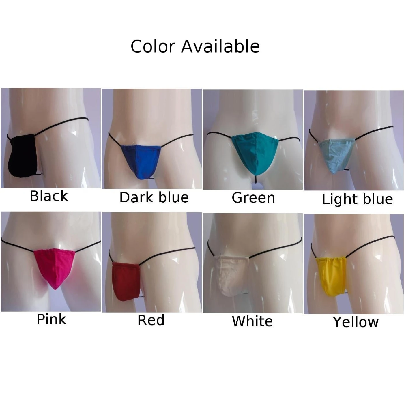 Men\'s Low Rise Thongs Sexy Briefs Jockstrap Open Back Panties Breathable U Convex Pouch Underpants G-String Ultra-Thin Underwear