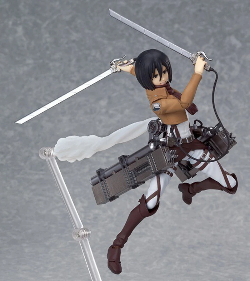 Anime Figur Angriff auf Titan Mikasa · ackerman stehend halten Schwert abnehmbare Modell Spielzeug PVC-Sammlung Desktop-Ornamente 19cm