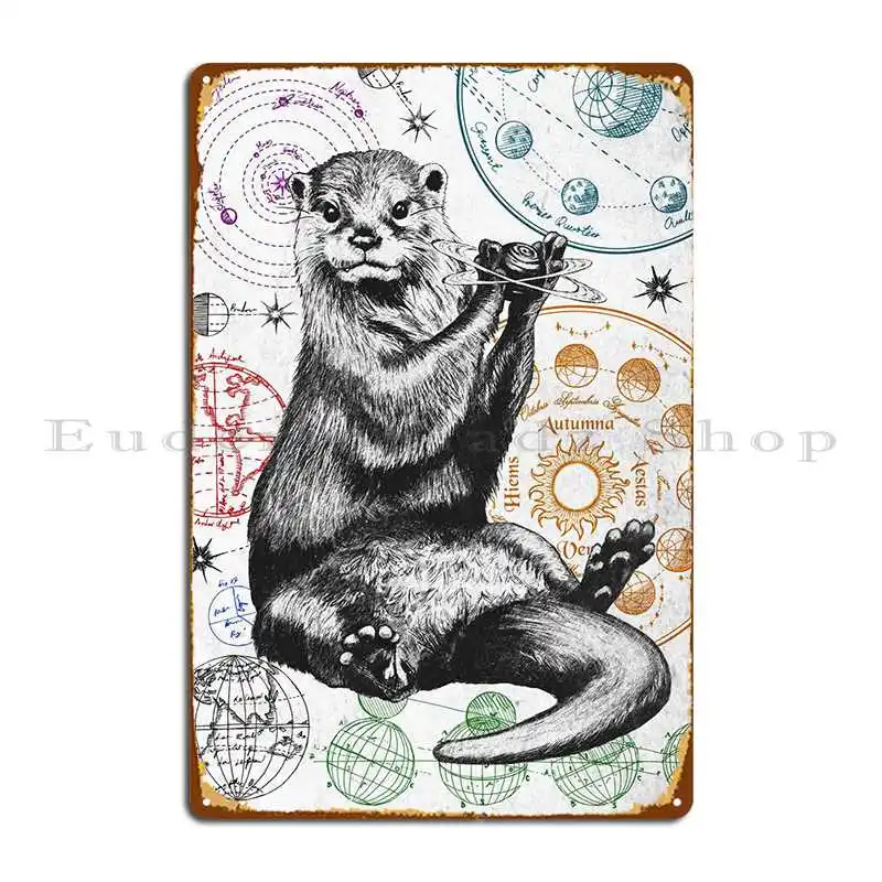 Astronomy Otter W Metal Plaque Garage Designing Customize Retro Wall Decor Tin Sign Poster