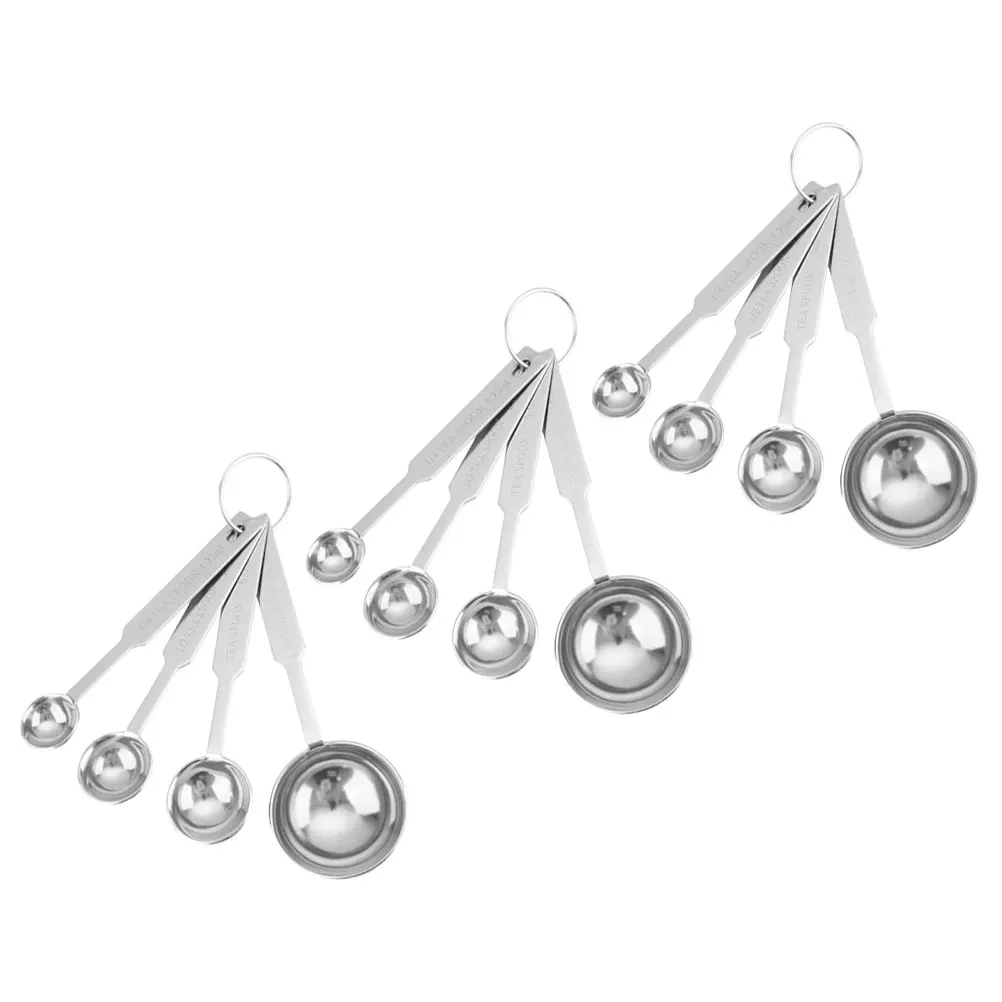 

12pcs Measuring Stainless Steel Precise Coffee Scoop Powder Spoon Set For Home Measuring Cups Spoons Kitchen Baking Use