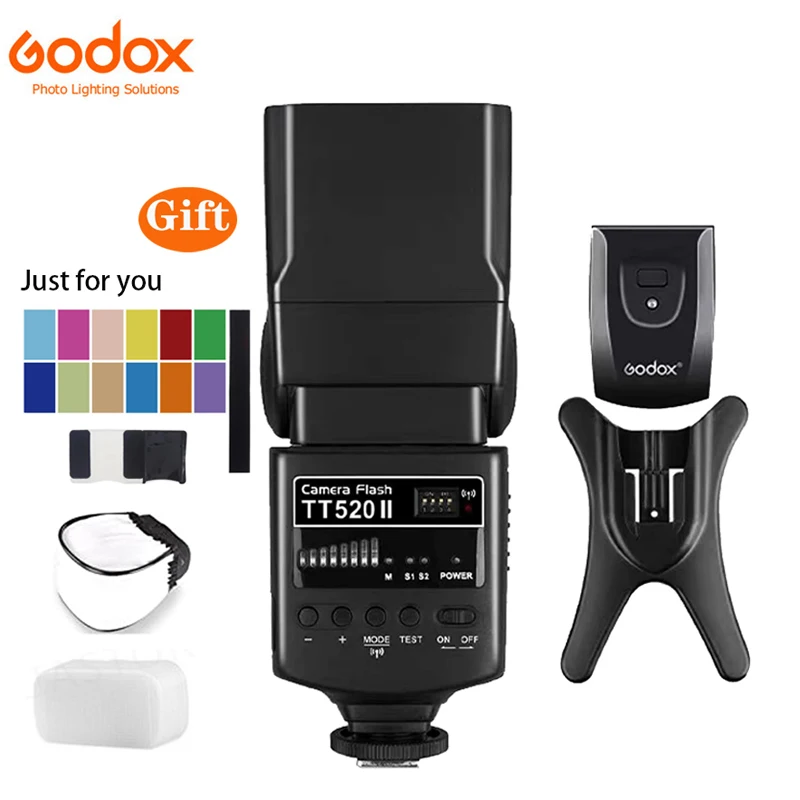 

GODOX TT520 II Universal Hot Shoe Flash Speedlite with Build-in 433MHz Wireless Signal for DSLR Cameras Canon Nikon Olympus