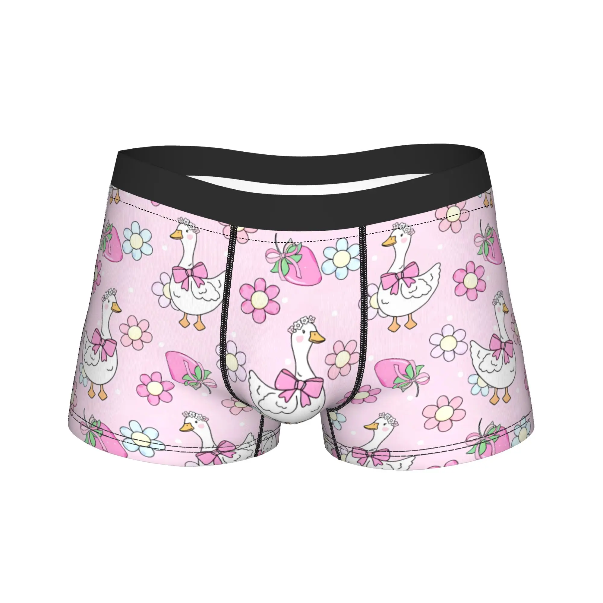 Cute Spring Cottagecore Goose Boxer Brief  Underwear Hot Sale Men Breathable Boxer Shorts Printed Plus Size Panties