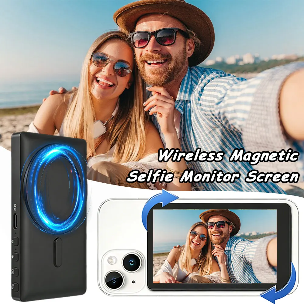 

Магнитный экран монитора видеоблогов сотового телефона с автоспуском и использованием монитора задней камеры для потоковой передачи в реальном времени, содержание автоспуска