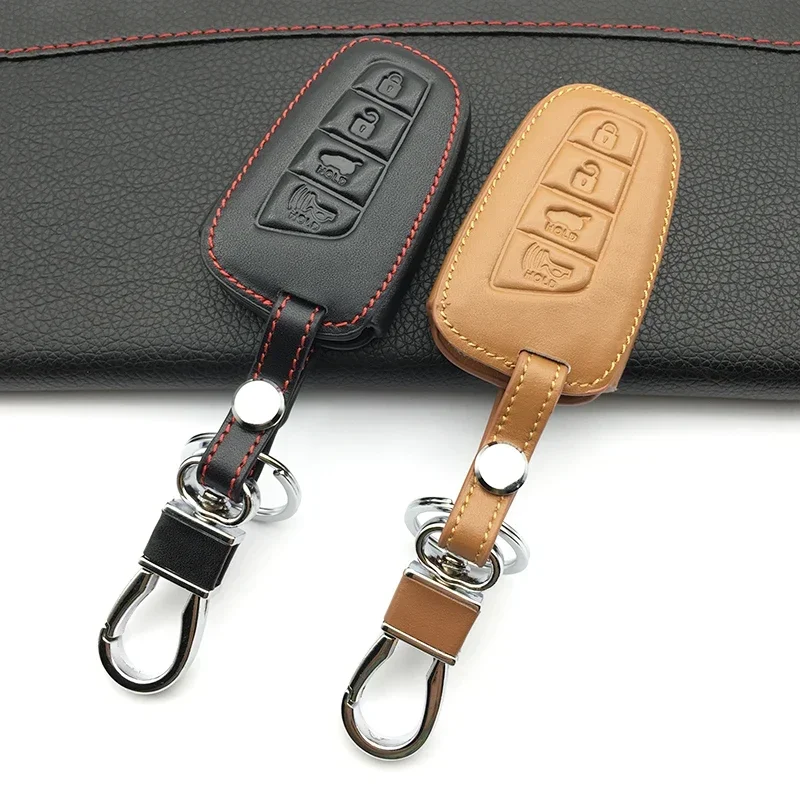 Leather Car Key Case Cover for Hyundai Grand Santa Fe 3 DM Ix45 Ix35 Genesis DH Grandeur Azera HG Equus 2013 - 2016 Accessories