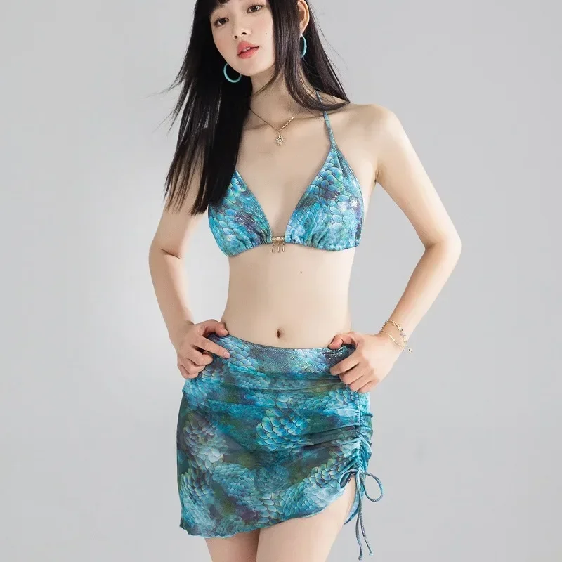 

Женский купальник для пляжного отдыха на море, раздельный комплект из трех предметов, для горячих источников.