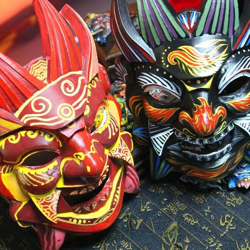 Nuo Opera Mask COS Guizhou Intangible Cultural Heritage Full Face National Style Props
