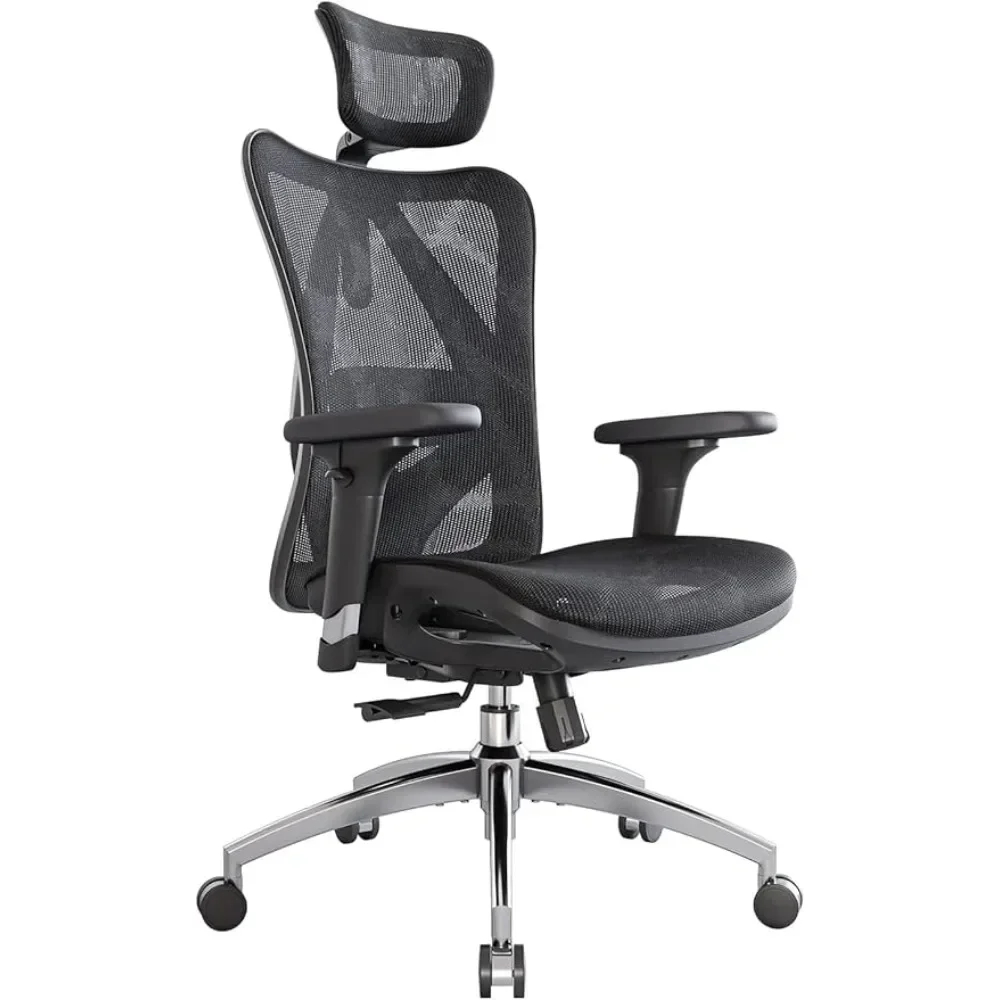 

Office Chair with 3 Way Armrests Lumbar Support and Adjustable Headrest High Back with Tilt Function Ergonomic chair