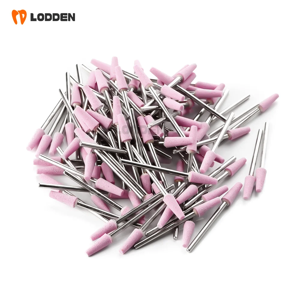 100 Pcs Dental Pink Stone HP Medium For Metal Alloy Grind Polish Drill Tools Low Quality Dental Lab CE