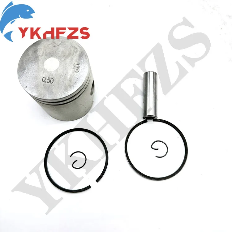 6E7-11636-00 Piston Kit (0.50Mm O/s) for Yamaha Outboard Motor 2-stroke 9.9HP 13.5HP 15HP D56.5MM Parsun Hidea 6E7-11636