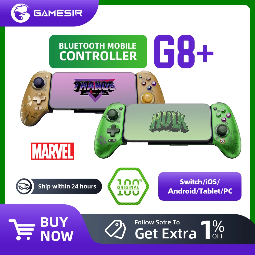 Gamesir G8 Plus Gamepad Bluetooth Mobile Gaming Controller Limited Edition Marvel Thanos for Nintendo Switch PC Android iOS ﻿