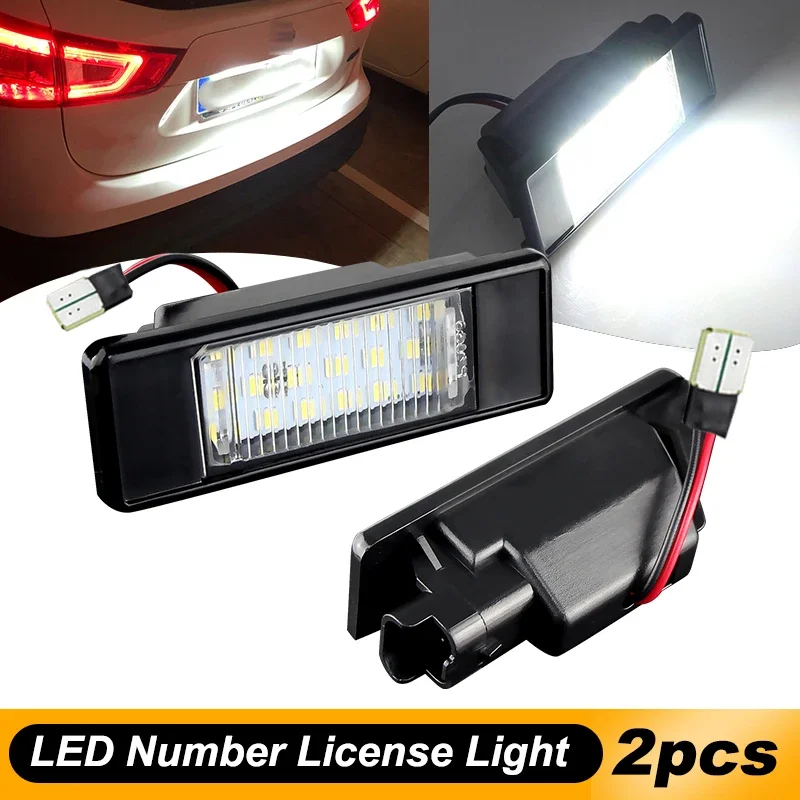 

2pcs LED License Plate Light White 12v For Nissan Qashqai J10 J11 2007 2008 2009 2010 2011 2012 2013 2014 2015 2016 2017-2018