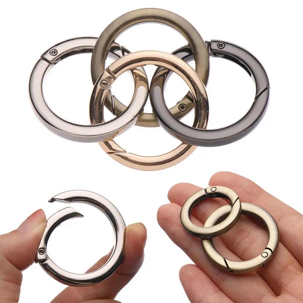 Round Push Trigger Zinc Alloy Hooks Snap Clasp Clip Carabiner Purses Handbags Bag Belt Buckle Spring O-Ring Buckles