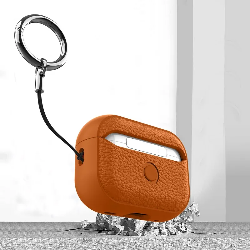 Earphone Case for AirPods Pro 3/Pro 2/4 (Leather-Like Design) Protection Case Accessories with Keychain For AirPods Pro 3/Pro 2 view 4
