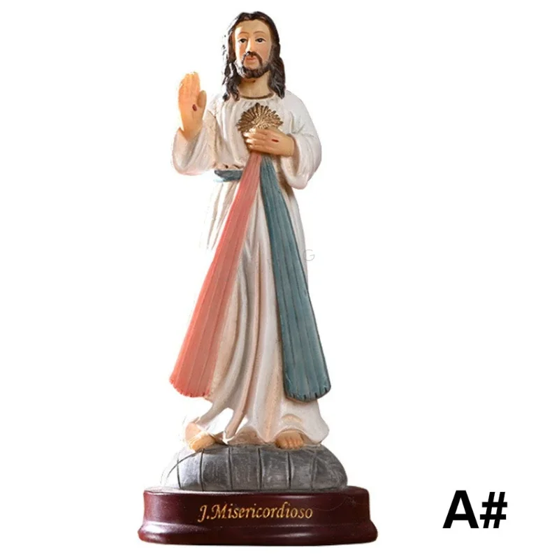 1pc Blessed Saint Virgin Mary Sculpture Jesus Christ Tabletop Statue Figurine Our Lady of Lourds Statue Figures