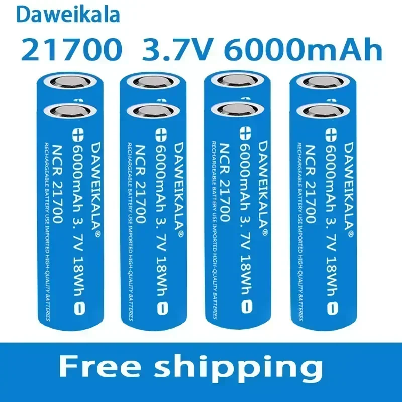 Daweikala2024 large capacity li-48s 3.7V 6000mAh 21700 rechargeable battery 9.5a power 2C rate discharge ternary lithium battery