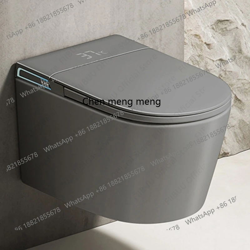 

Black/Gray/White Ultimate Wall-Hung Smart Toilet with Bidet Built In WaterTank One Piece Elongated Toilet Warm Water HeatedSeat