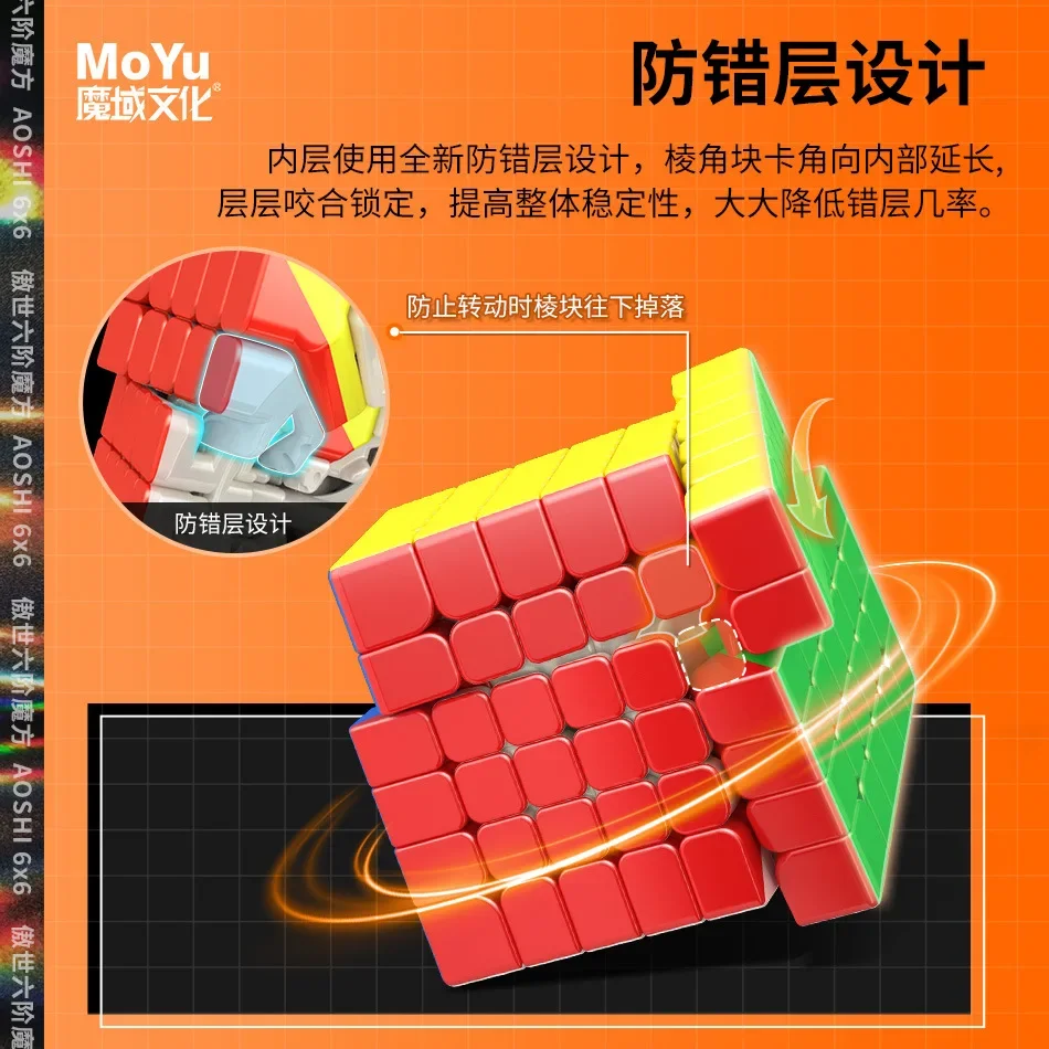 [Picube] MoYu AoShi WRM 6X6 Magnetische 6X6X6 Magic Speed Cube Stickerloze Professionele Fidget Speelgoed AoShi WR M Cubo Magico Puzzel