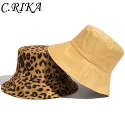 2024 Two Side Leopard Bucket Hat For Women Reversible Panama Travel Sun Hat Summer Ladies Beach Sun Protection Fisherman Hats