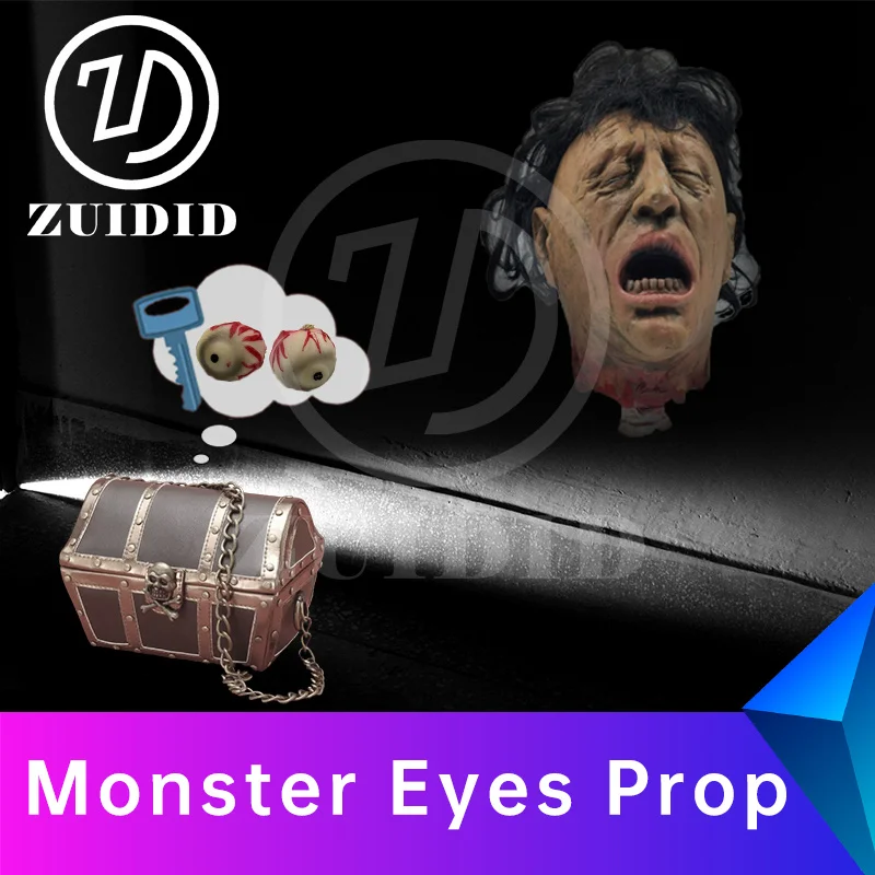 escape room Monster Eyes Prop wireless fake head hidden monster eyes Put eyes to unlock escape game ZUIDID