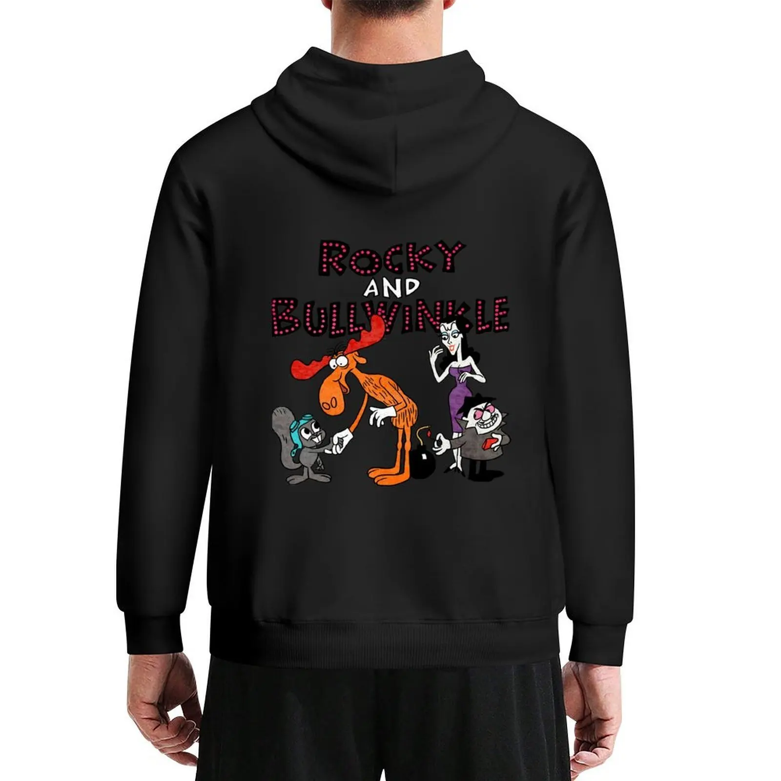 

Tribute to Jay Ward Cartoons Rocky, Bullwinkle, Natasha and Boris with Logotype Classic Hoodie