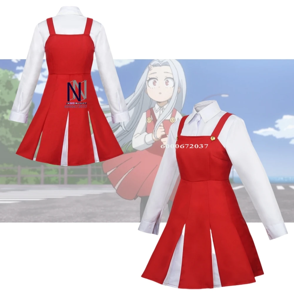 

My Hero Acad Cosplay Costume Popular Anime Eri Role Playing Red Cute Dress Outfit for Women Adult Comic Con Party Halloween Suit