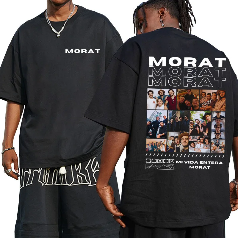 

Singer Morat Band Double Sided Print T Shirts Men's Women's Mi Vida Entera T-shirt Male Casual Oversized Tshirt Fashion Y2k Tops