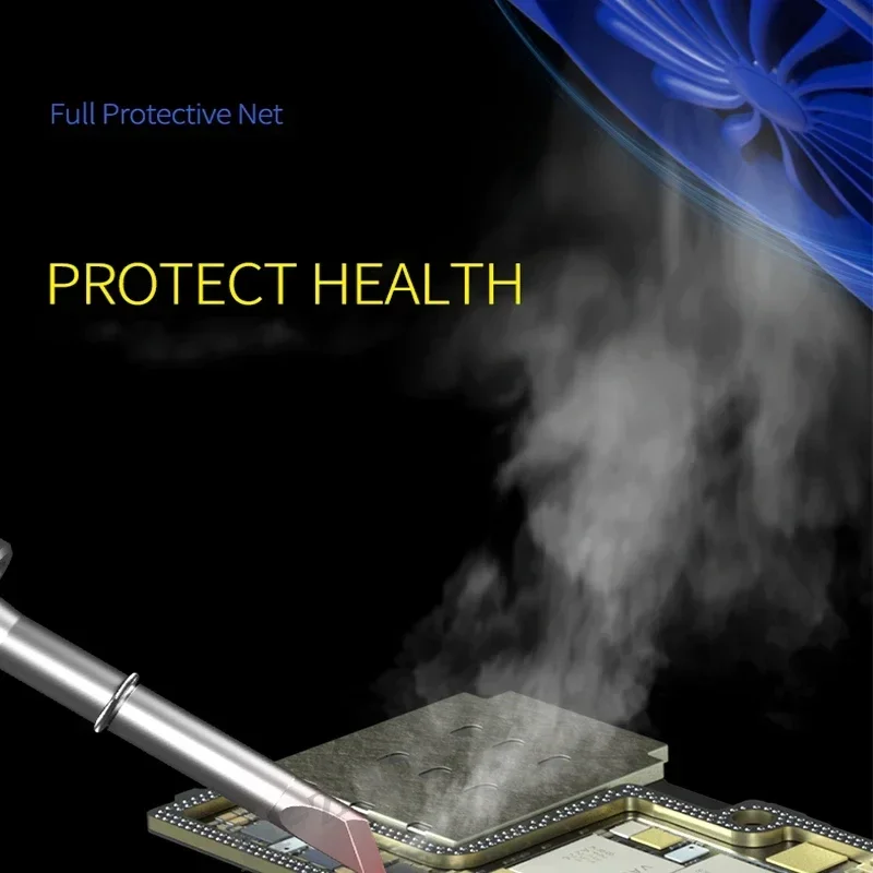 ميكانيكي أداة استخلاص الدخان بميكروسكوب تدفق الرياح مع 4 سرعات تنظيم الرياح مروحة استخراج فلتر اللحام عالية التردد