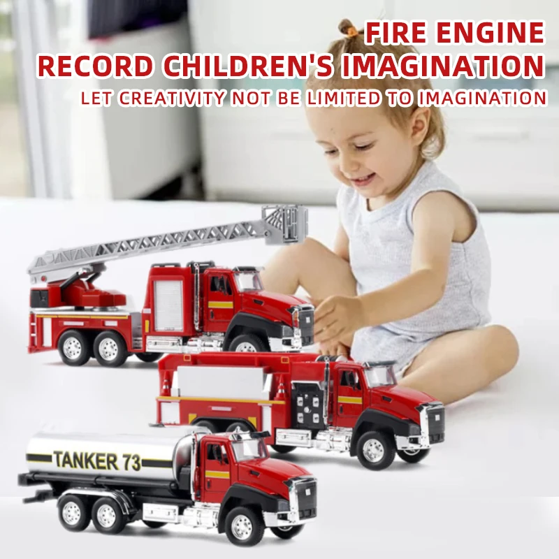 1:50 Legering Auto Brandweerwagen Model Stad Techniek Auto Model Geen Batterij Nodig Te Openen Deur Kinderspeelgoed Brandweerwagen