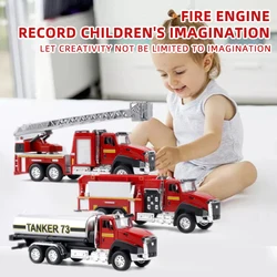 1: 50 Alloy Car Fire Truck Model City Engineering Car Model No Battery Required Openable Door Children's Toy Firefighter Truck