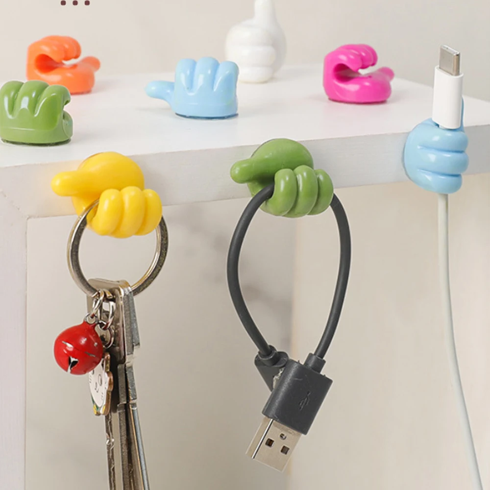 Thumb Mini Cable Organizer Silicone USB Cable Management Clips Desktop Wire Manager Cord Holder For Earphone Mouse Bobbin Winder