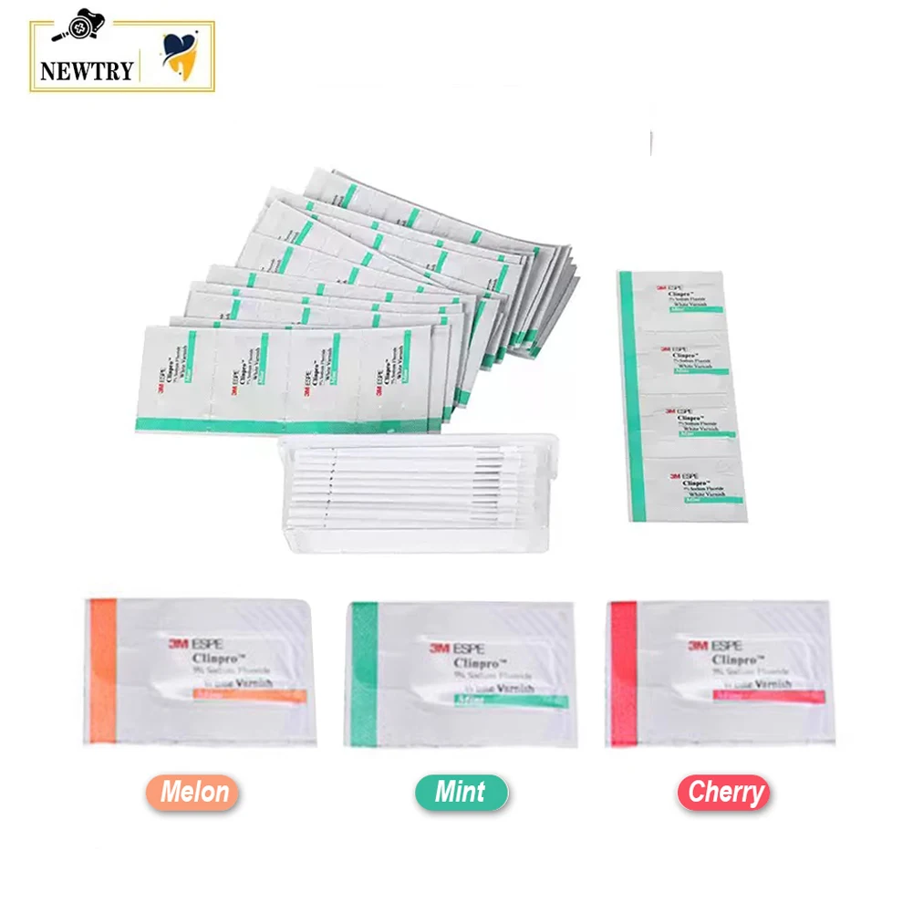 Protector de flúor Dental 3M, prevención de cavidad Oral, anticaries, 5% de flúor de sodio, barniz blanco, sabor a cereza, menta y melón, 3/5/10 Uds.