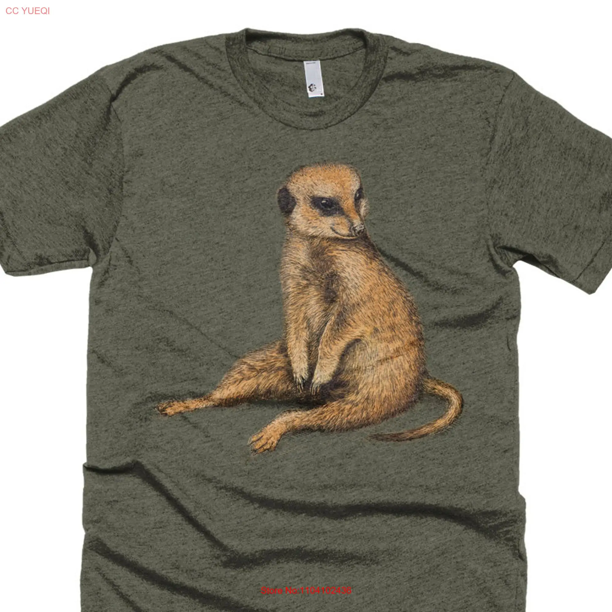 Funny Meerkat T Shirt Animal Lover Bella Canvas Item 1024 long or short sleeves