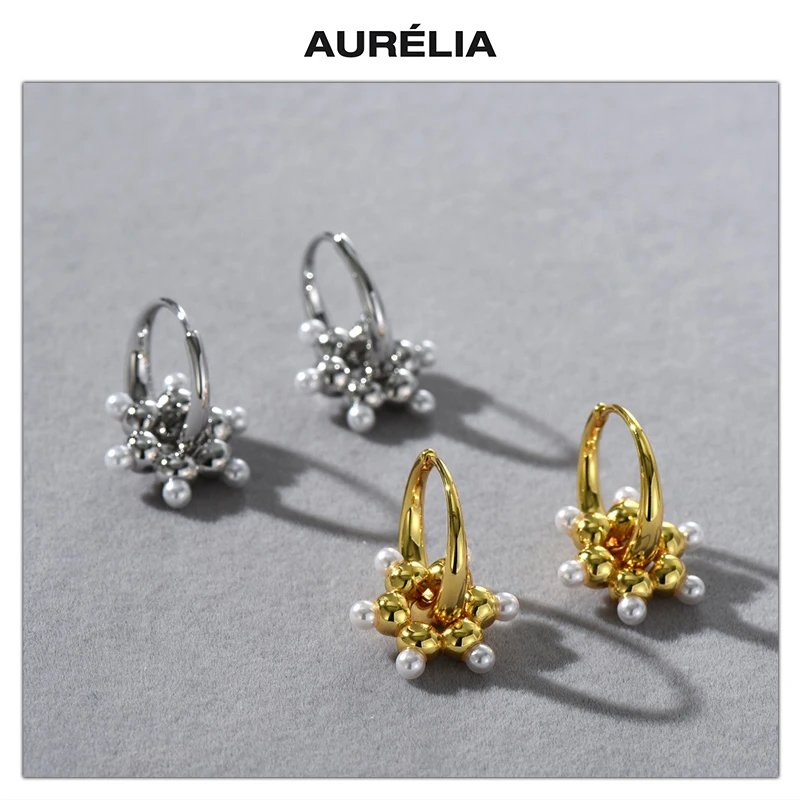 

Fashion Europe Brass Plated 18K Gold Silver Pearl Elegant Earrings Woman Jewelry