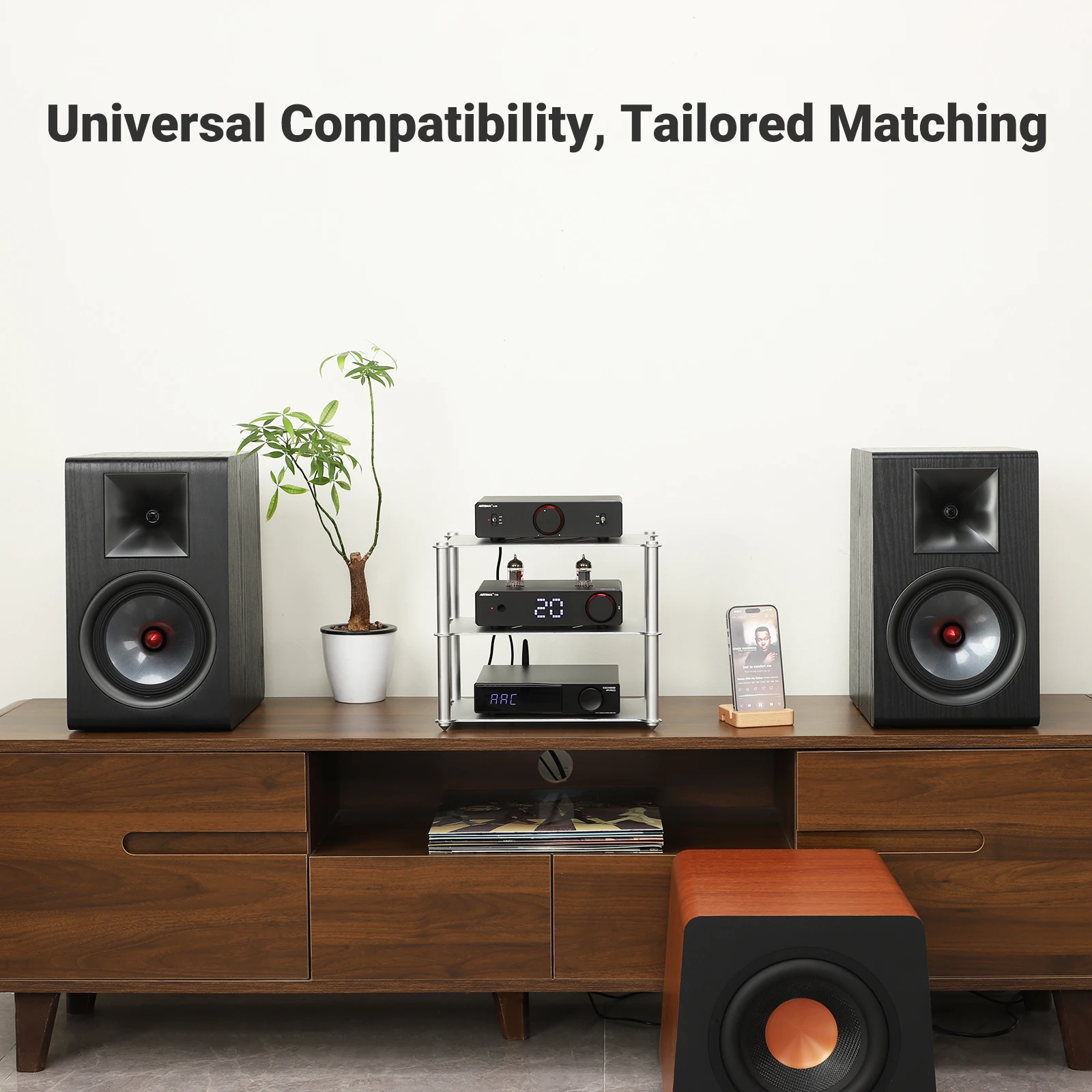 AIYIMA Espositore HiFi per rack per amplificatore in metallo per amplificatore da tavolo Preamplificatore DAC Staffa di supporto per montaggio su rack per sistema audio domestico