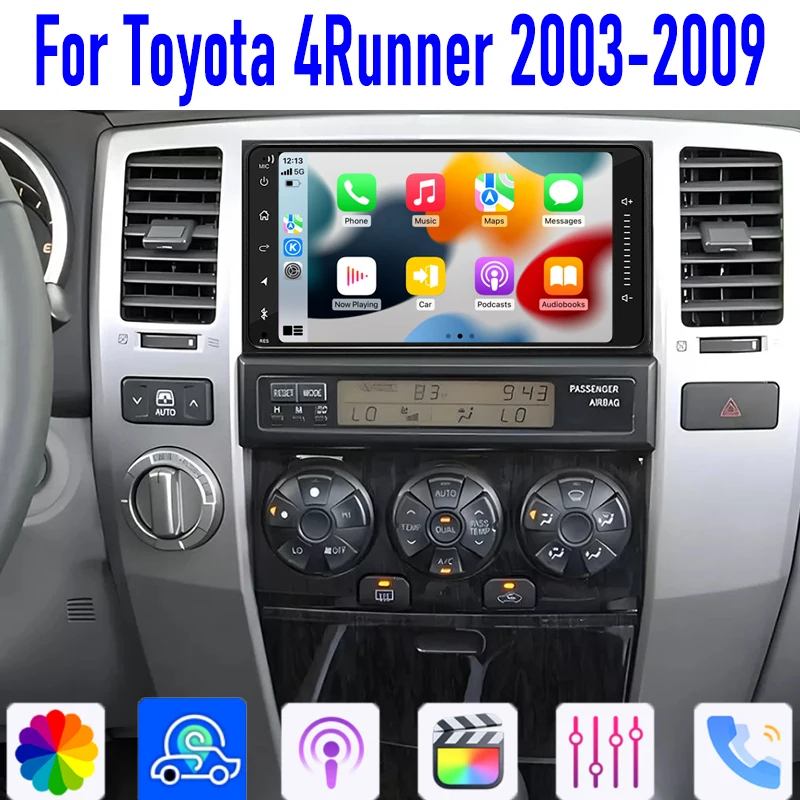 

7" For Toyota 4Runner 2003-2009 Carplay Android 13 Auto GPS Car Stereo Radio Wireless Steering wheel control 4-64GB Navi WIFI BT