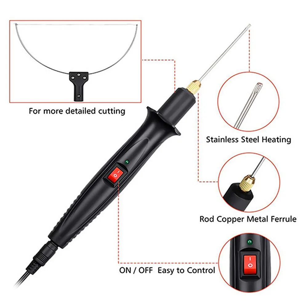 Foam Cutter Pen Electric Heat Knife 18W 100V-240V Hot Melt Cutting Machine Bubble Film Woven Bag Sponge KT Board Cutting